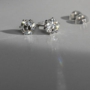 【Total 1 ct】Pt900 Diamond Studs 0.5ctx2, H-SI/ CGL