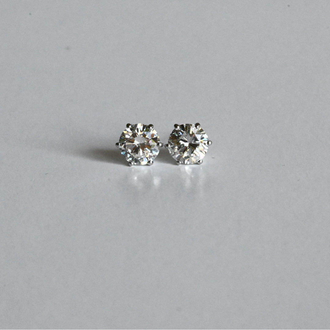 【Total 1 ct】Pt900 Diamond Studs 0.5ctx2, H-SI/ CGL