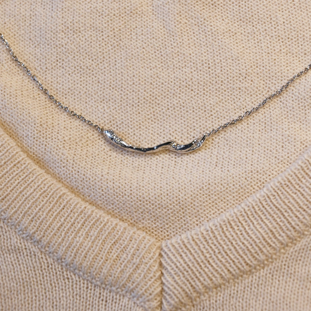 【One-Off】Pt900/850 Diamond Necklace "Fluid"