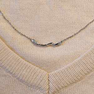 【One-Off】Pt900/850 Diamond Necklace "Fluid"