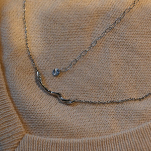 【One-Off】Pt900/850 Diamond Necklace "Fluid"