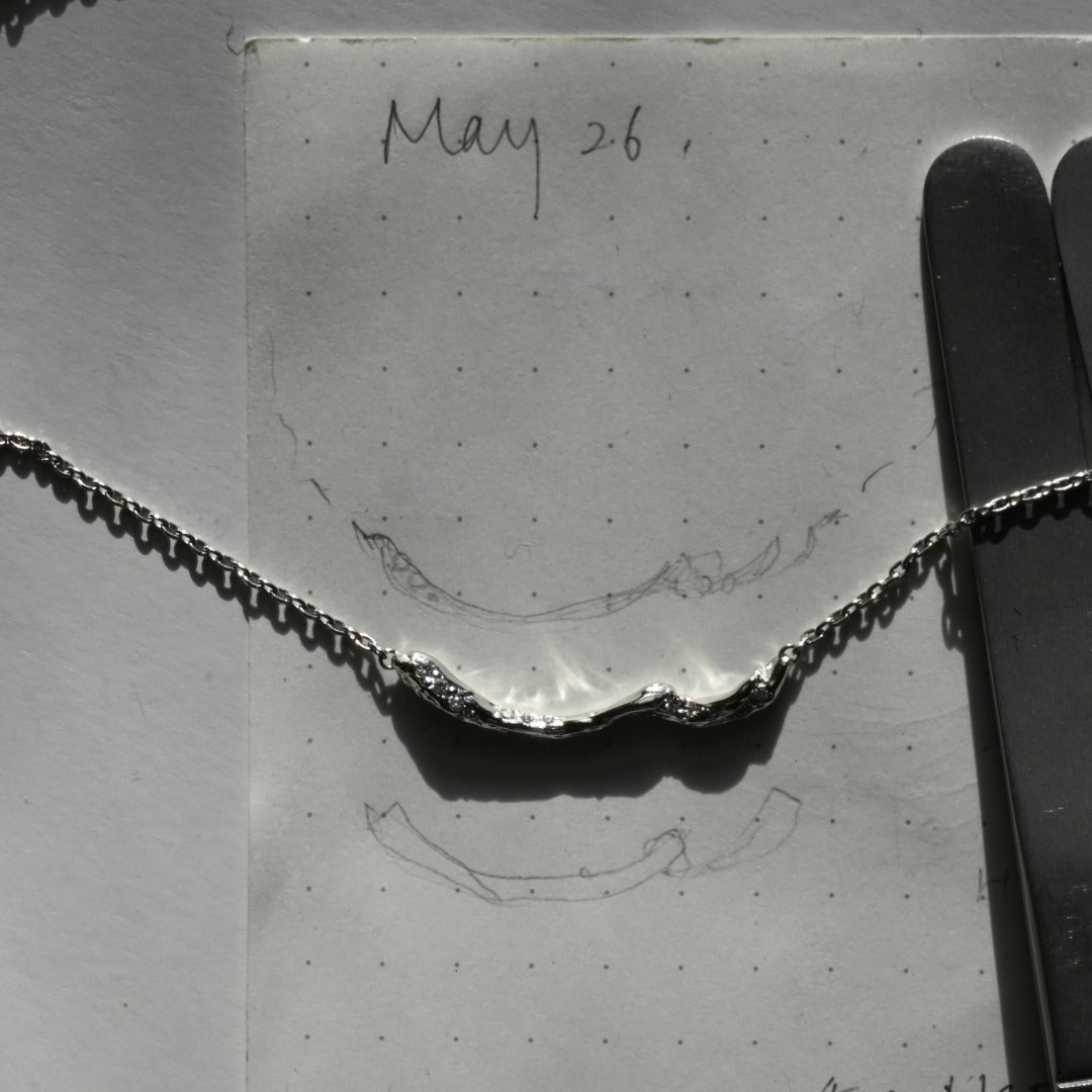 【One-Off】Pt900/850 Diamond Necklace "Fluid"