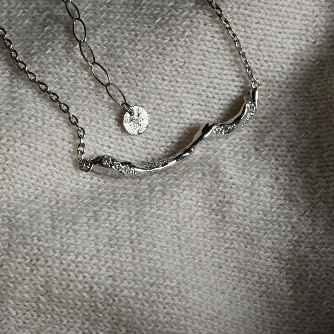 【One-Off】Pt900/850 Diamond Necklace "Fluid"