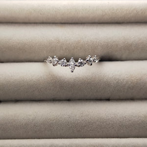 Pt900 Diamond 4 Shapes Neige Ring