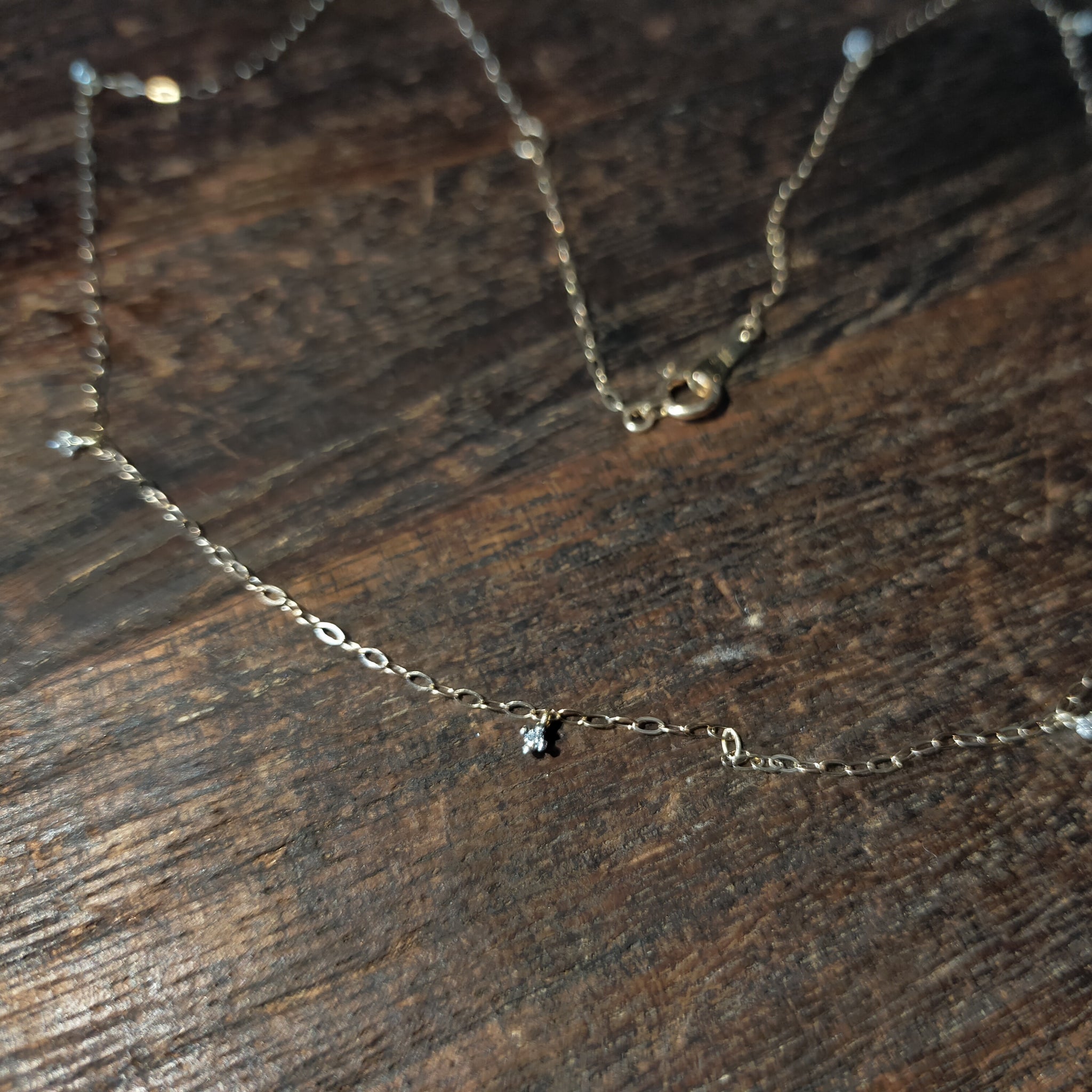 大人専用！K18/Pt900 Delicate Necklace D0.05ct