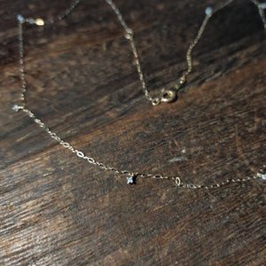 大人専用！K18/Pt900 Delicate Necklace D0.05ct