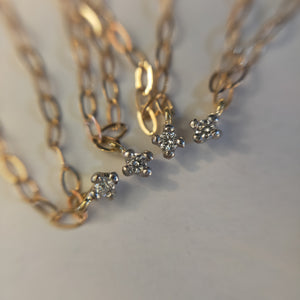 大人専用！K18/Pt900 Delicate Necklace D0.05ct