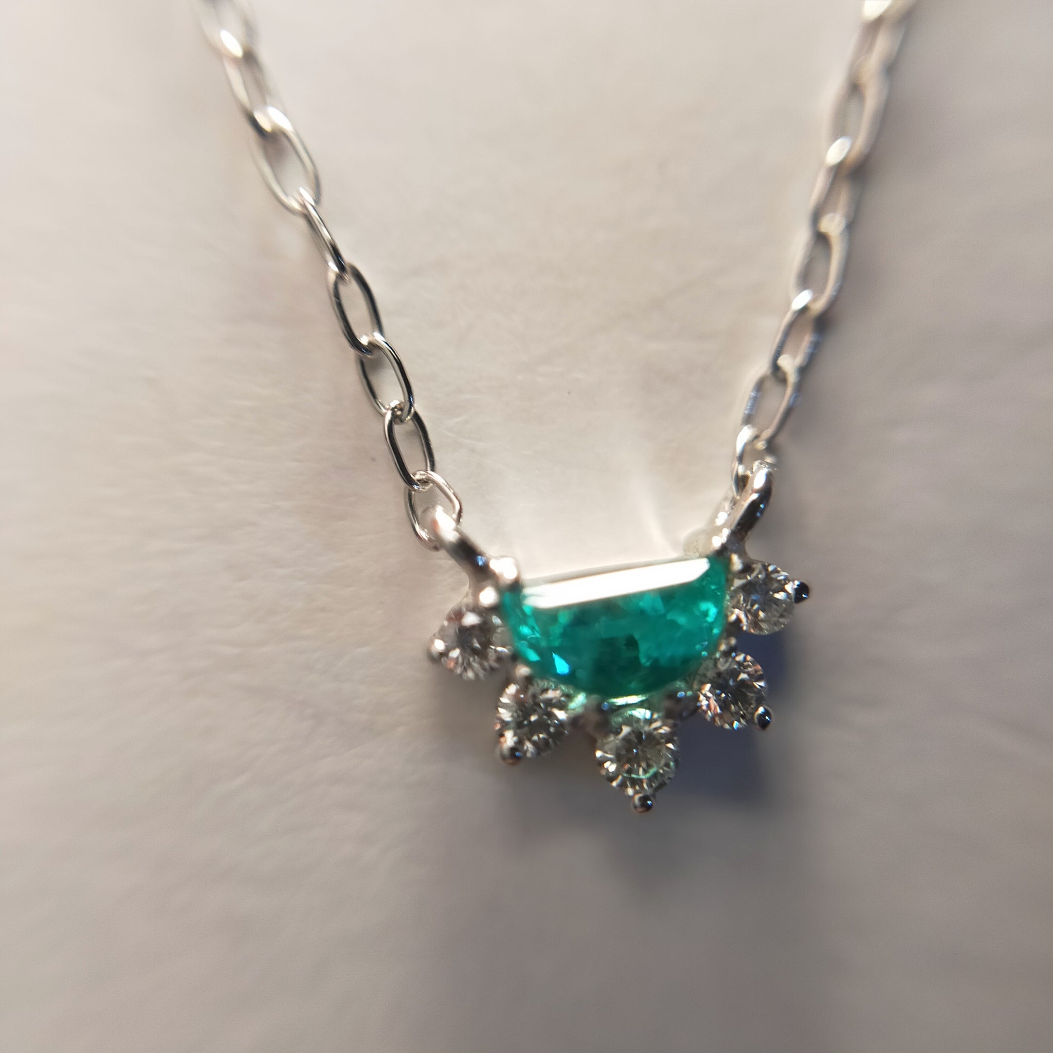 Pt900/850 Paraiba Tourmaline Petit Décor Necklace