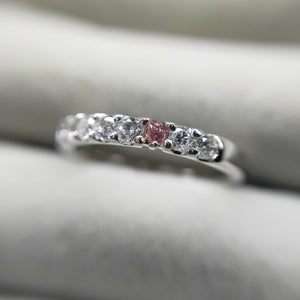 【SOLD/展示】Pt900 Pink Diamond Love Letter Pinky Ring【One-Off】