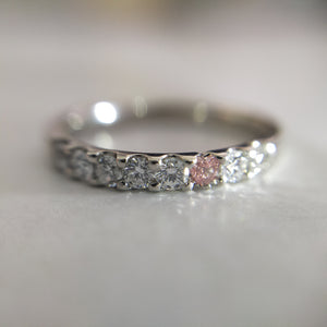 【SOLD/展示】Pt900 Pink Diamond Love Letter Pinky Ring【One-Off】