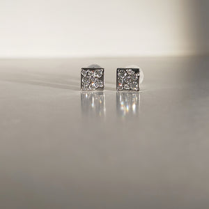 Pt900 Diamond Bubble Pave Studs【One-Off】