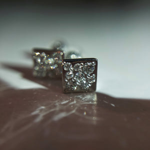 Pt900 Diamond Bubble Pave Studs【One-Off】