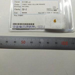 Pt900 ダイヤモンド チャーム0.130ct /Fancy Vivid Yellow "Orange"