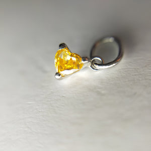 Pt900 ダイヤモンド チャーム0.130ct /Fancy Vivid Yellow "Orange"