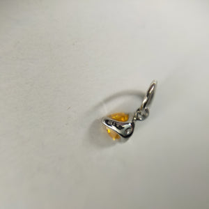 Pt900 ダイヤモンド チャーム0.130ct /Fancy Vivid Yellow "Orange"