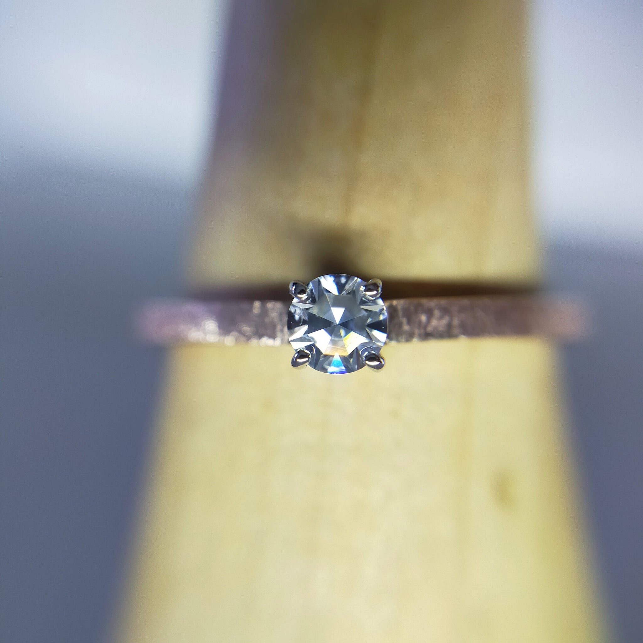 【One-off】 Pt900/K18PG Diamond 0.138ct Single Cut Ring