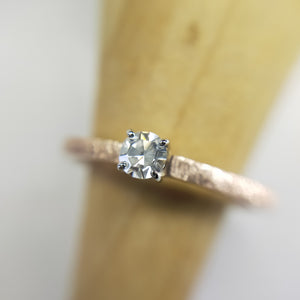 【One-off】 Pt900/K18PG Diamond 0.138ct Single Cut Ring