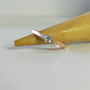 【One-off】 Pt900/K18PG Diamond 0.138ct Single Cut Ring