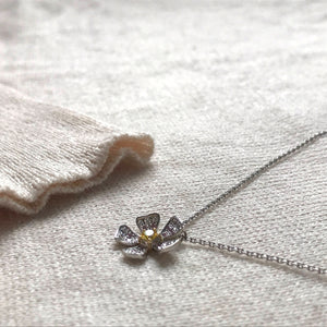 【SOLD/展示】Pt/K18 Color Diamond "Rosaceae" Necklace