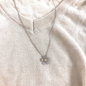 【SOLD/展示】Pt/K18 Color Diamond "Rosaceae" Necklace