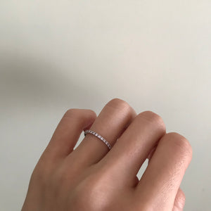 Pt900  Pink Champagne-Rose Diamond ”いつものハーフエタ” Ring