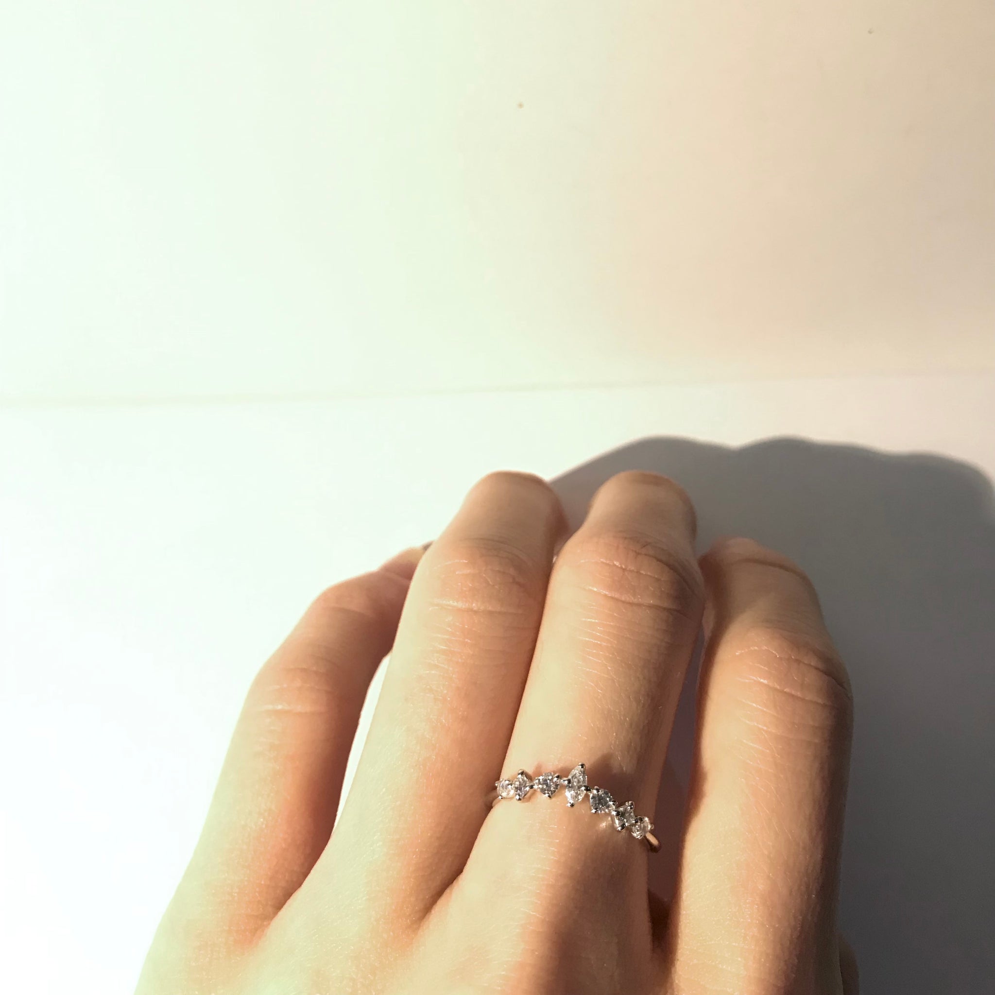 Pt900 Diamond 4 Shapes Neige Ring