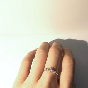 Pt900 Diamond 4 Shapes Neige Ring