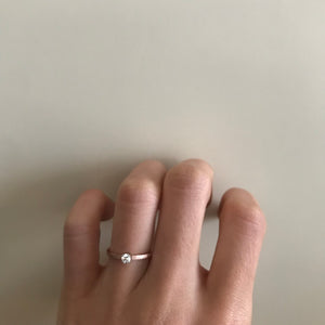 【One-off】 Pt900/K18PG Diamond 0.138ct Single Cut Ring